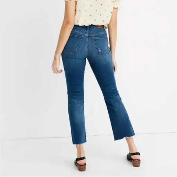 Madewell Cali Demi Boot Cut Jeans raw hem size 24 - Picture 2 of 12